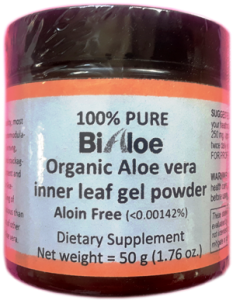 BiAloe(R) Organic Aloe vera inner leaf gel powder 50 g 50g